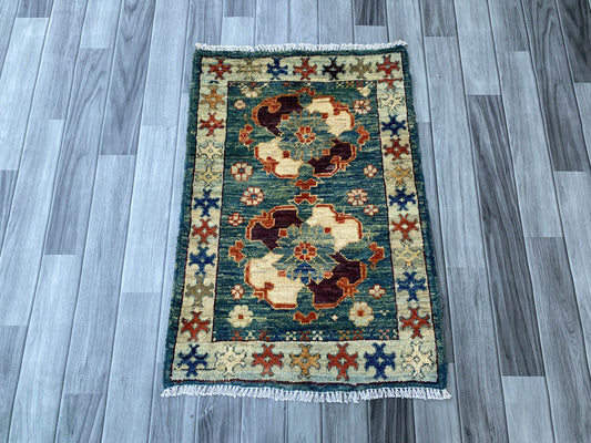 Handmade Afghan Chobi Rug 87x59 cm KAS#802