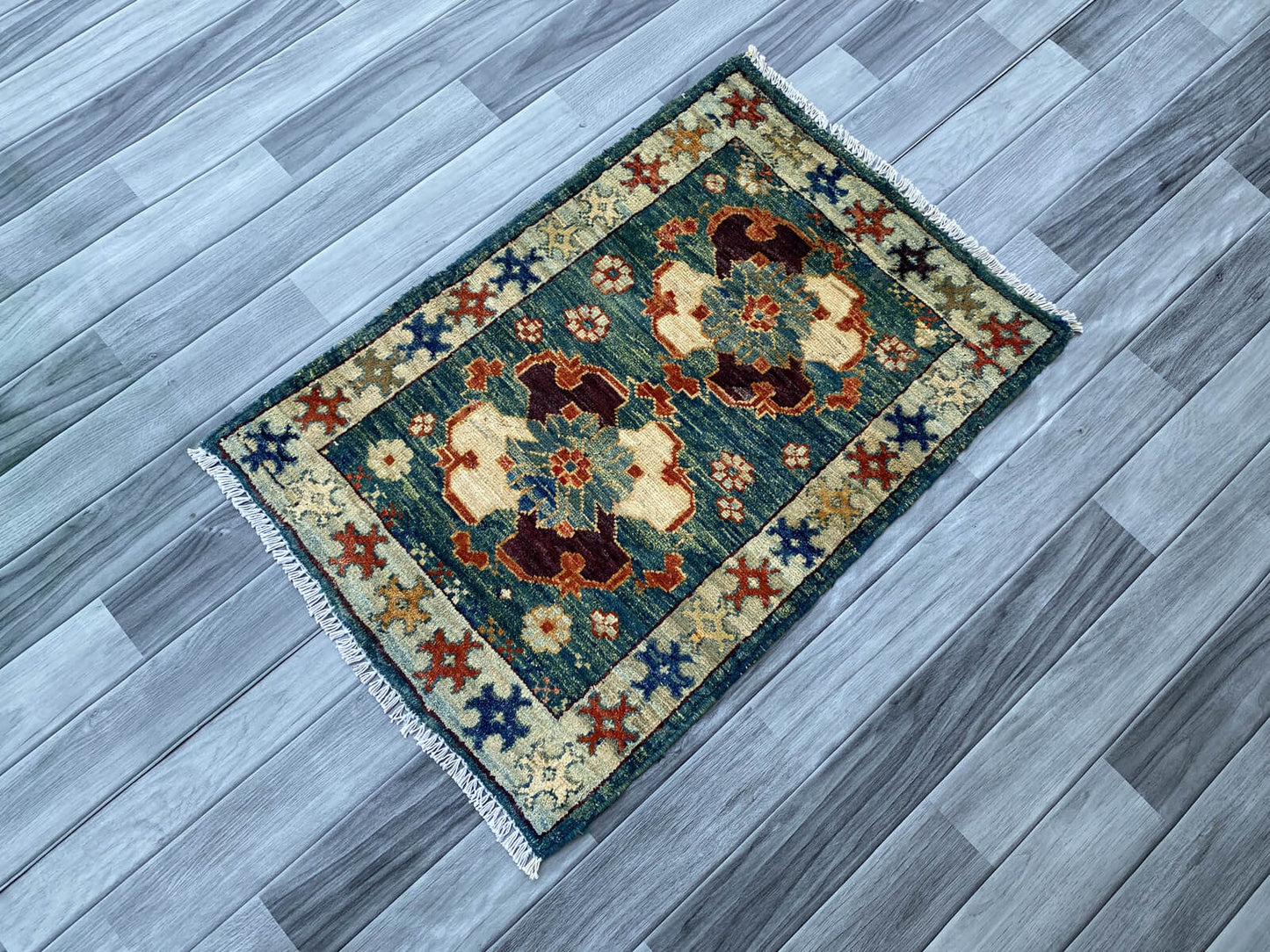 Handmade Afghan Chobi Rug 87x59 cm KAS#802