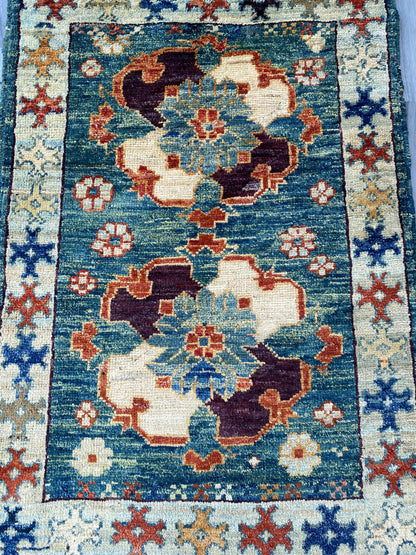 Handmade Afghan Chobi Rug 87x59 cm KAS#802