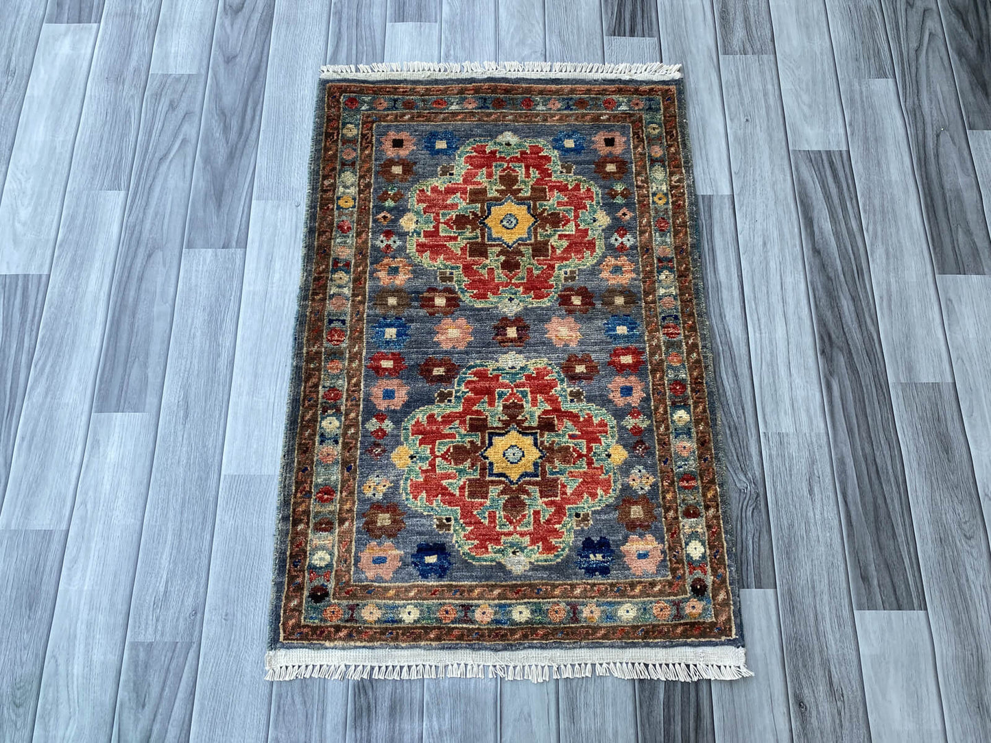 Handmade Afghan Chobi Rug 89x61 cm KAS#803