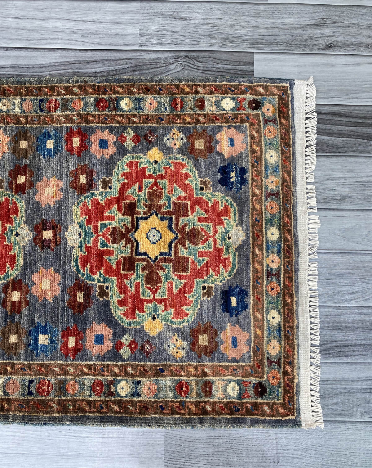 Handmade Afghan Chobi Rug 89x61 cm KAS#803
