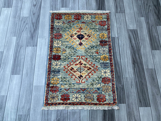Handmade Afghan Chobi Rug 89x60 cm KAS#804