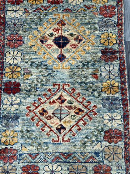 Handmade Afghan Chobi Rug 89x60 cm KAS#804
