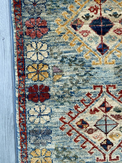 Handmade Afghan Chobi Rug 89x60 cm KAS#804