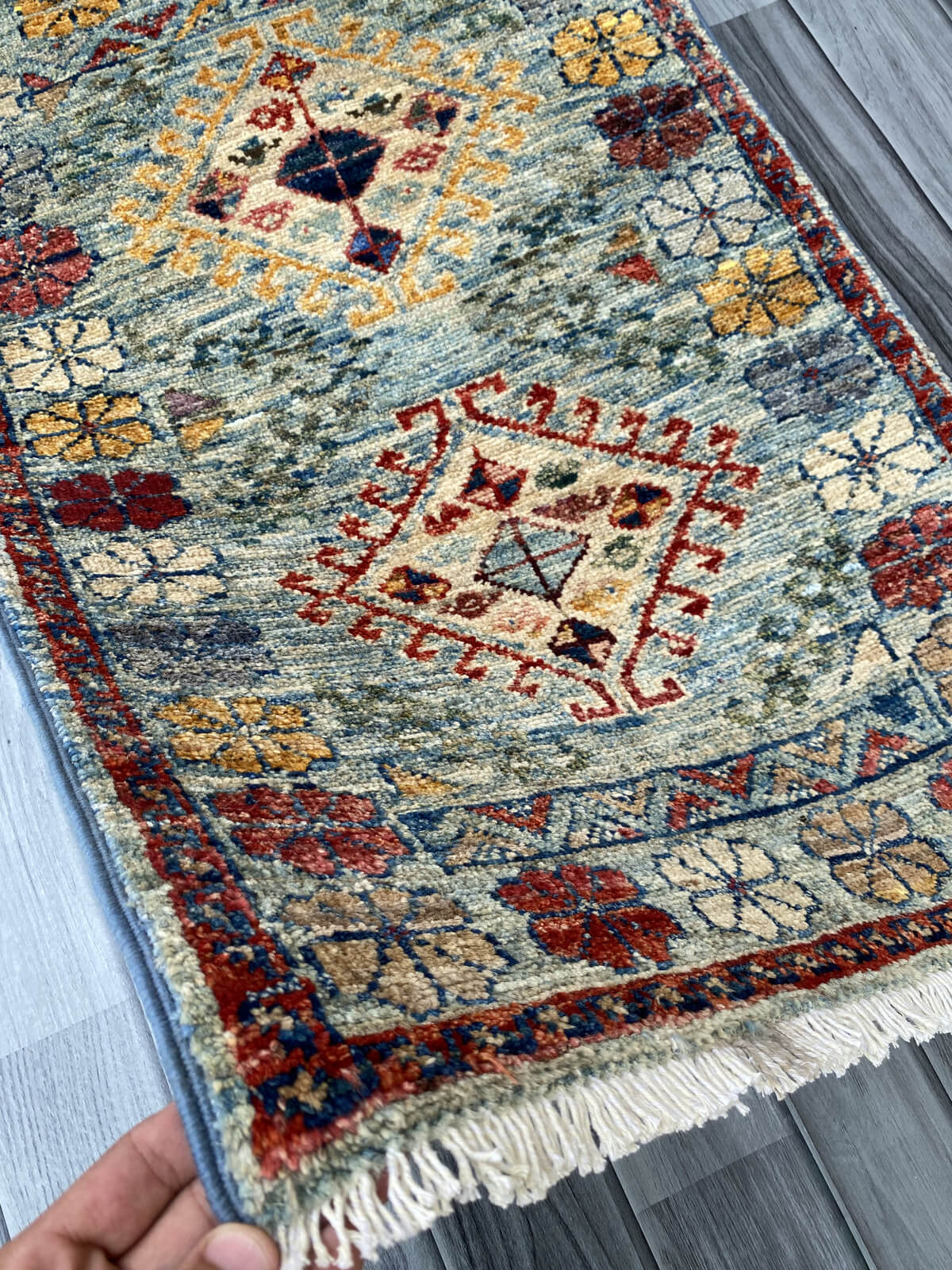 Handmade Afghan Chobi Rug 89x60 cm KAS#804