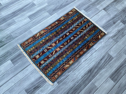 Handmade Afghan Chobi Rug 93x60 cm KAS#805