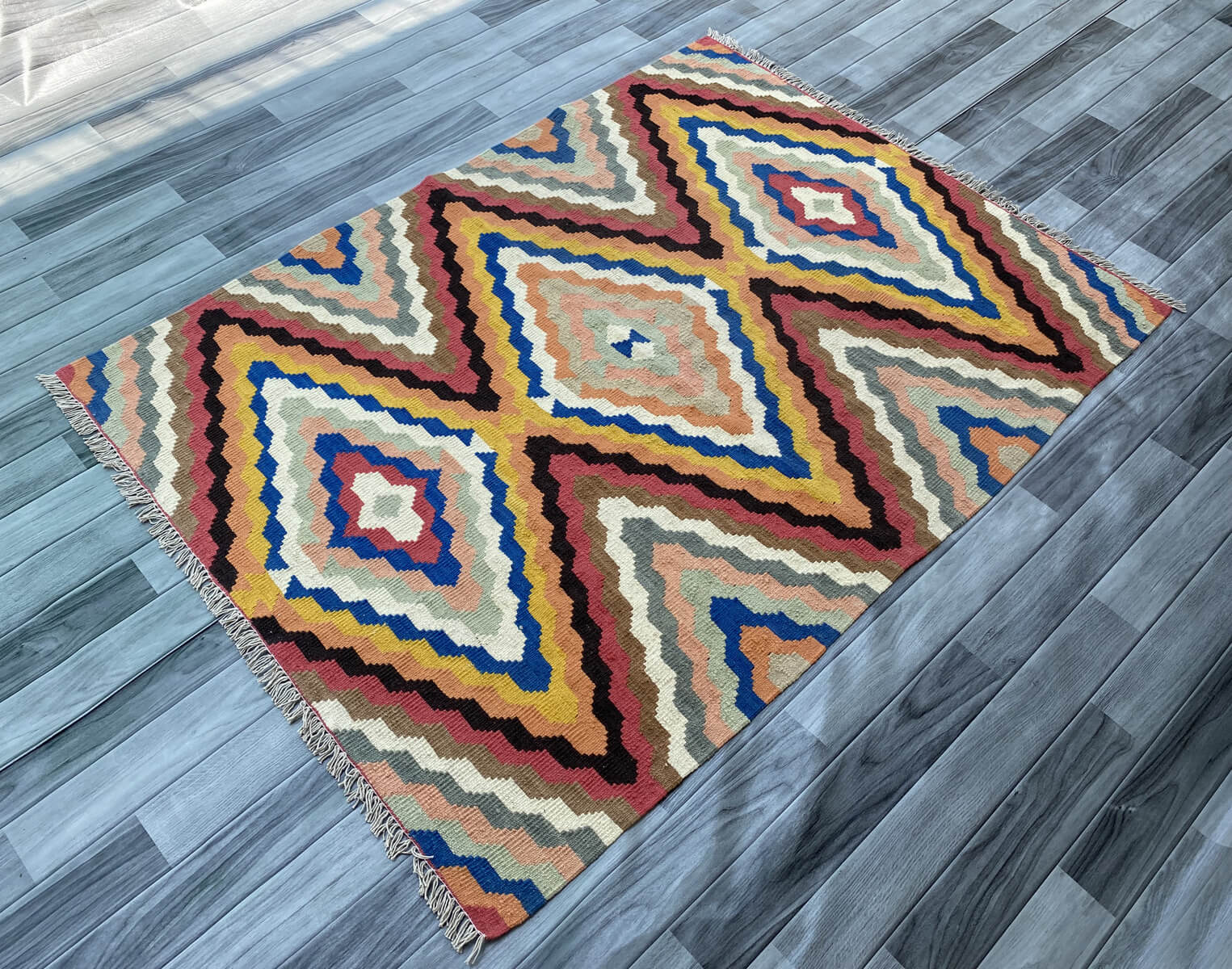Handmade Afghan Chobi Kilim Rug 170x126 cm KAS#808