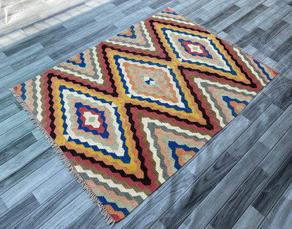 Handmade Afghan Chobi Kilim Rug 170x126 cm KAS#808