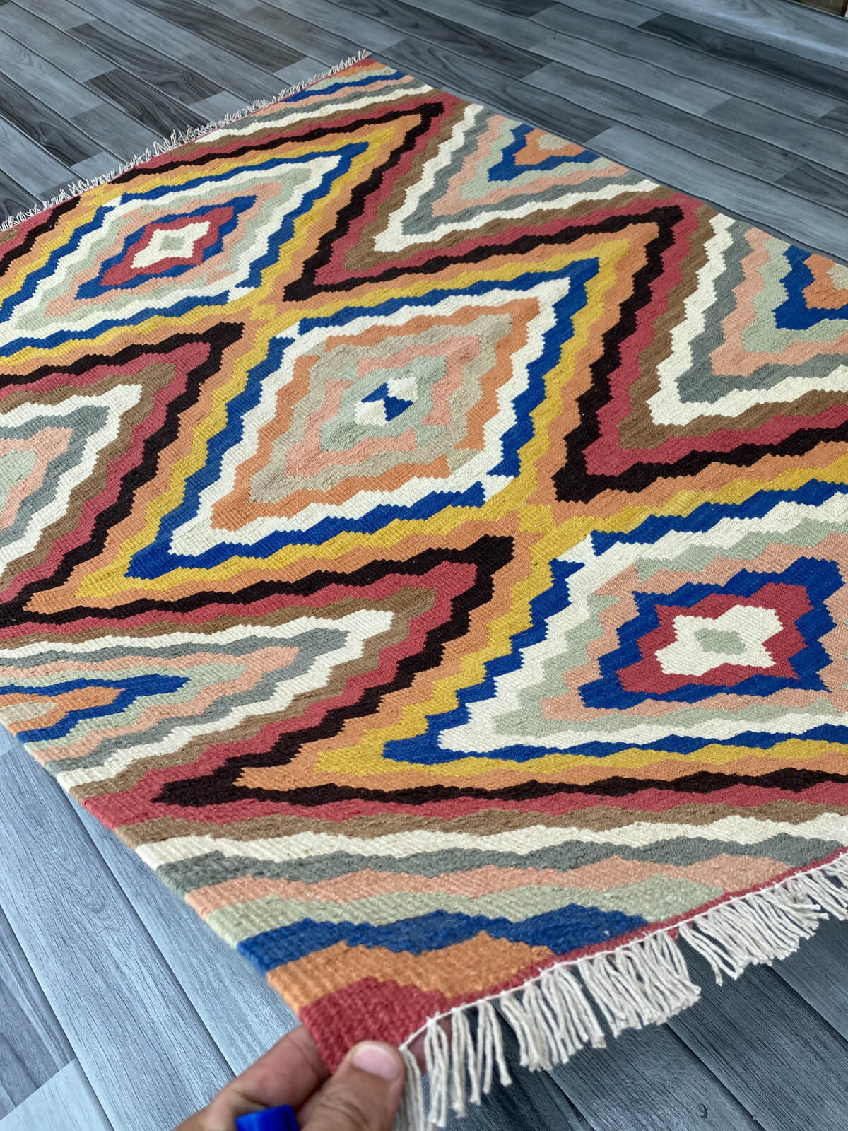 Handmade Afghan Chobi Kilim Rug 170x126 cm KAS#808