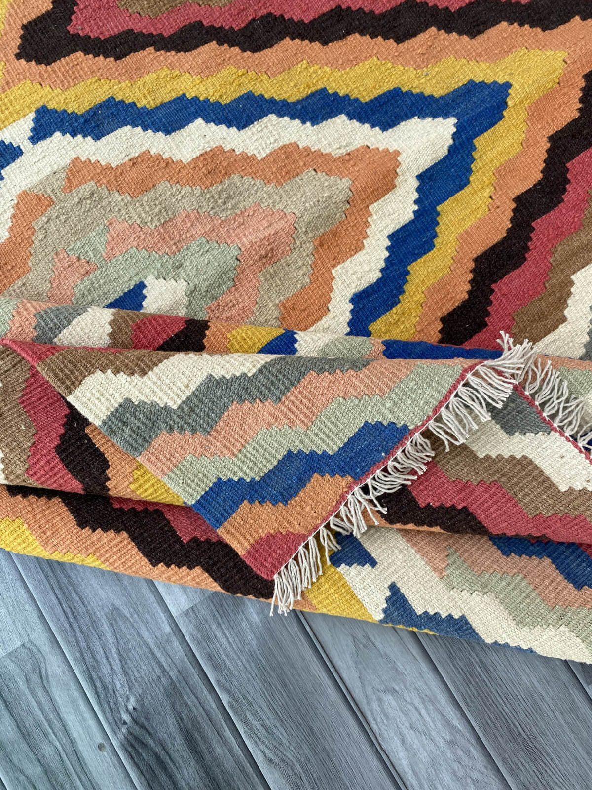 Handmade Afghan Chobi Kilim Rug 170x126 cm KAS#808