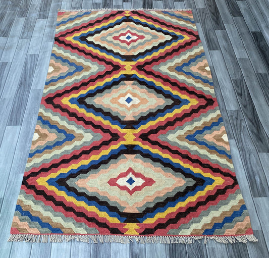 Handmade Afghan Chobi Kilim Rug 196x123 cm KAS#809