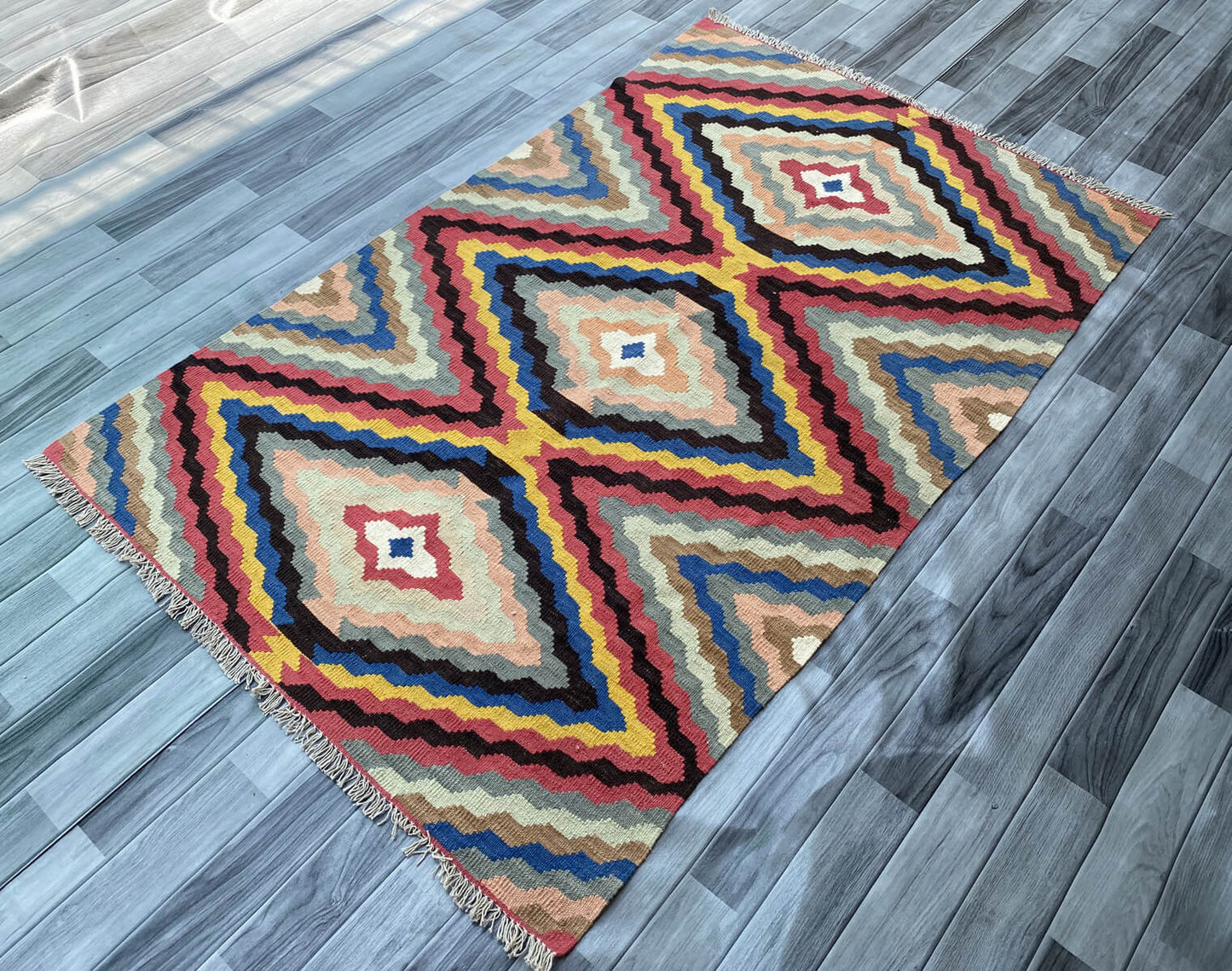 Handmade Afghan Chobi Kilim Rug 196x123 cm KAS#809