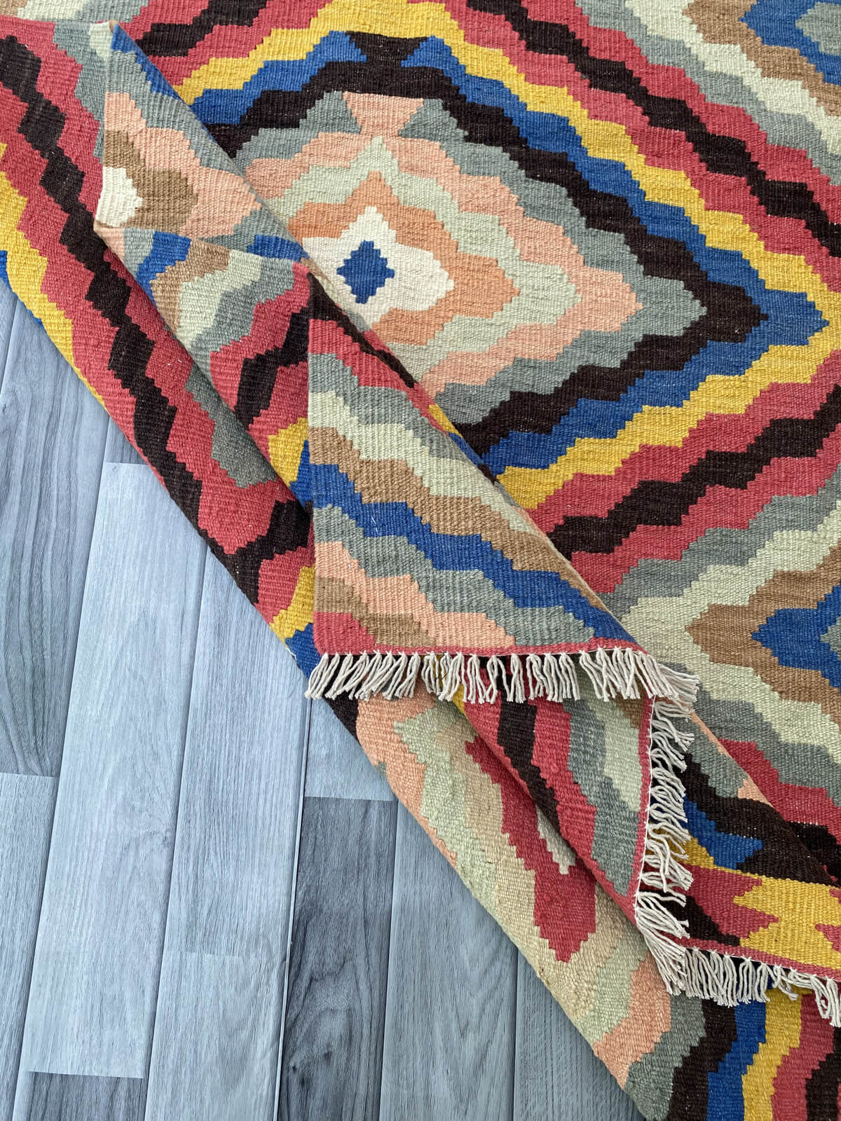 Handmade Afghan Chobi Kilim Rug 196x123 cm KAS#809