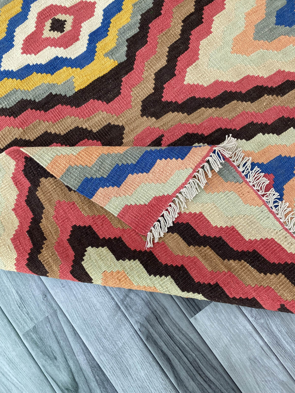 Handmade Afghan Chobi Kilim Rug 173x120 cm KAS#811
