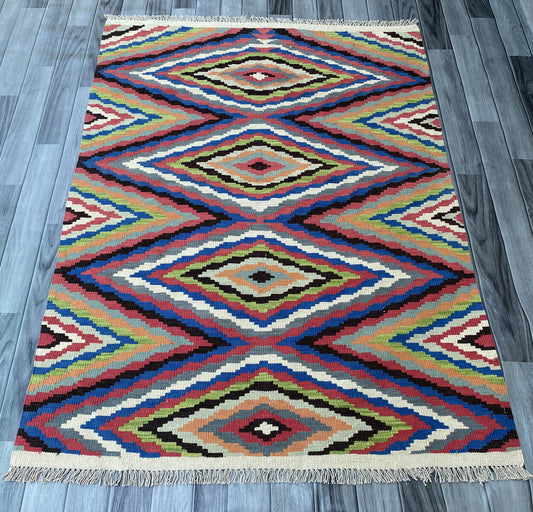 Handmade Afghan Chobi Kilim Rug 159x120 cm KAS#813