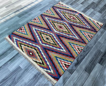 Handmade Afghan Chobi Kilim Rug 159x120 cm KAS#813
