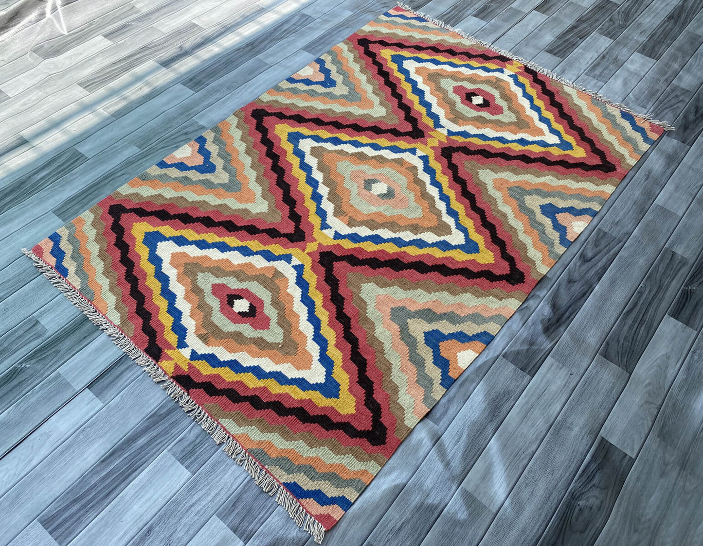 Handmade Afghan Chobi Kilim Rug 184x125 cm KAS#814