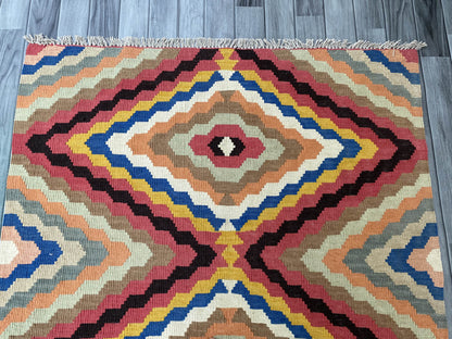Handmade Afghan Chobi Kilim Rug 184x125 cm KAS#814