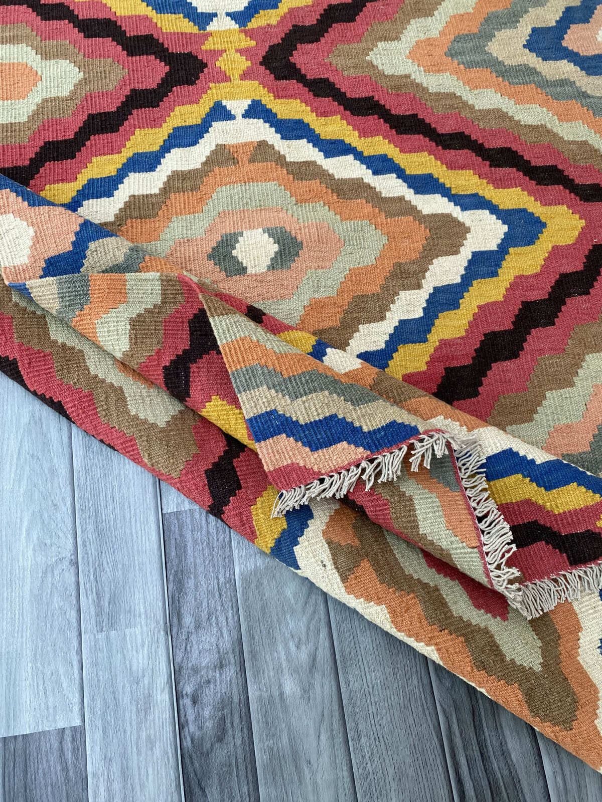 Handmade Afghan Chobi Kilim Rug 184x125 cm KAS#814