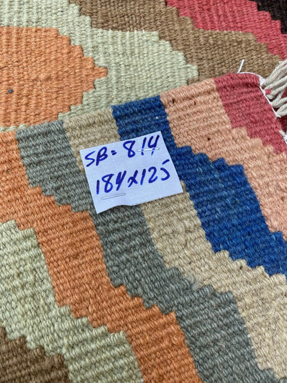 Handmade Afghan Chobi Kilim Rug 184x125 cm KAS#814
