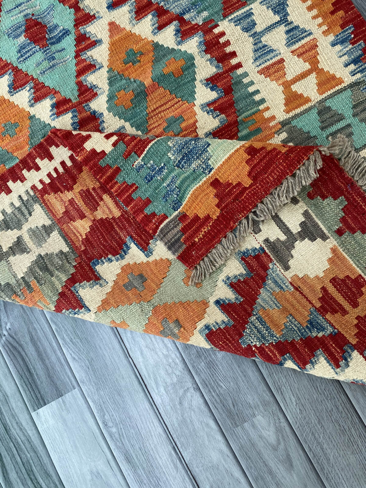 Handmade Afghan Chobi Kilim Rug 119x195 cm KAS#815