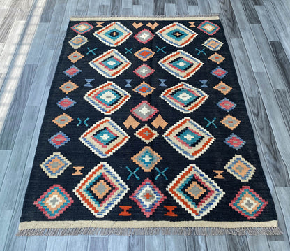 Handmade Afghan Chobi Kilim Rug 166x127 cm KAS#816