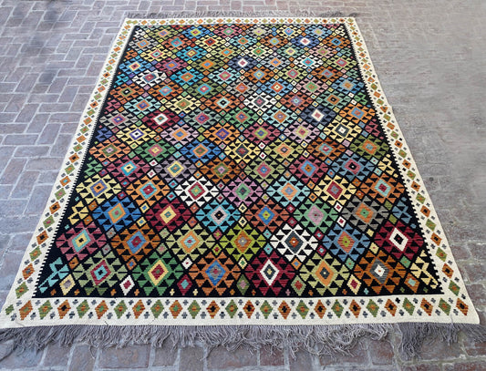 Handmade Afghan Chobi Kilim Rug 348x258 cm KAS#823