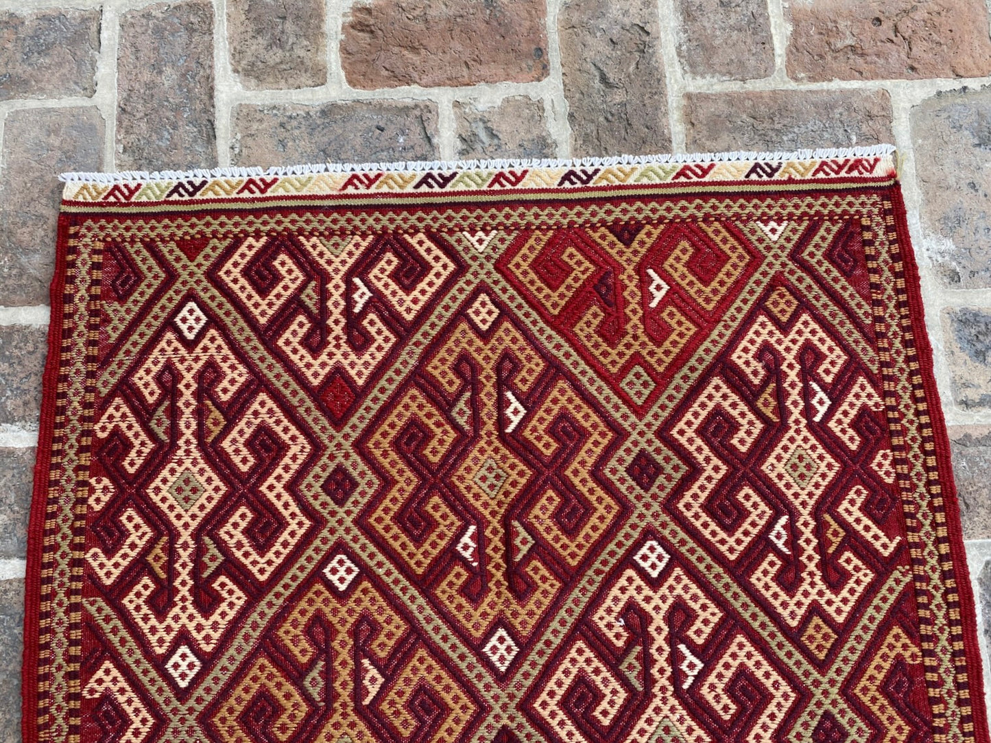 Handmade Afghan Sumac Kilim Rug 150 CM x 100 CM ( SS#125)