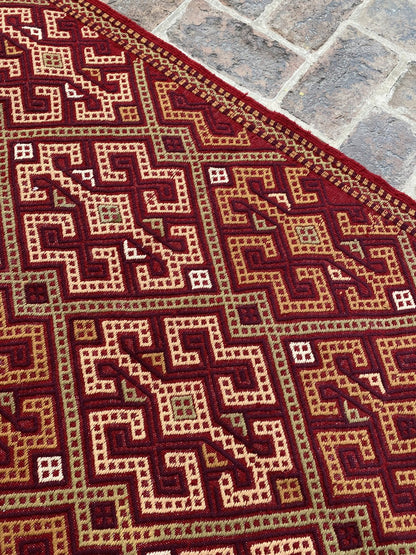 Handmade Afghan Sumac Kilim Rug 150 CM x 100 CM ( SS#125)