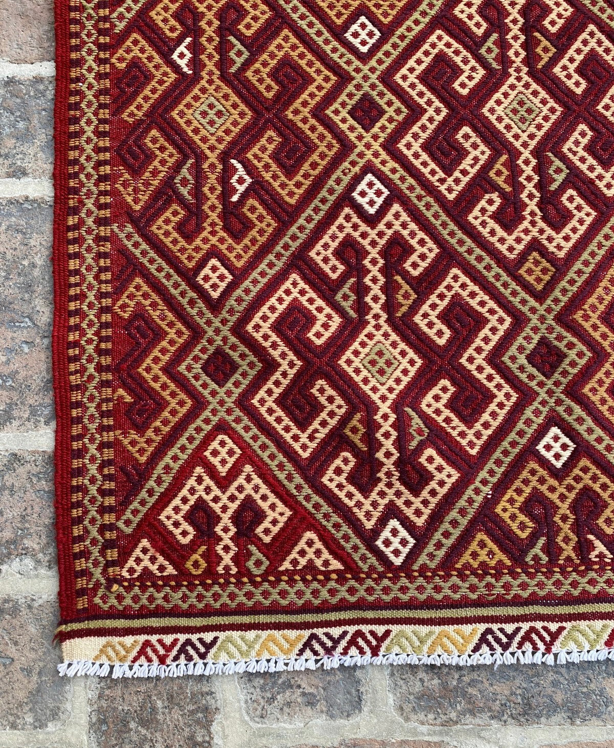 Handmade Afghan Sumac Kilim Rug 150 CM x 100 CM ( SS#125)