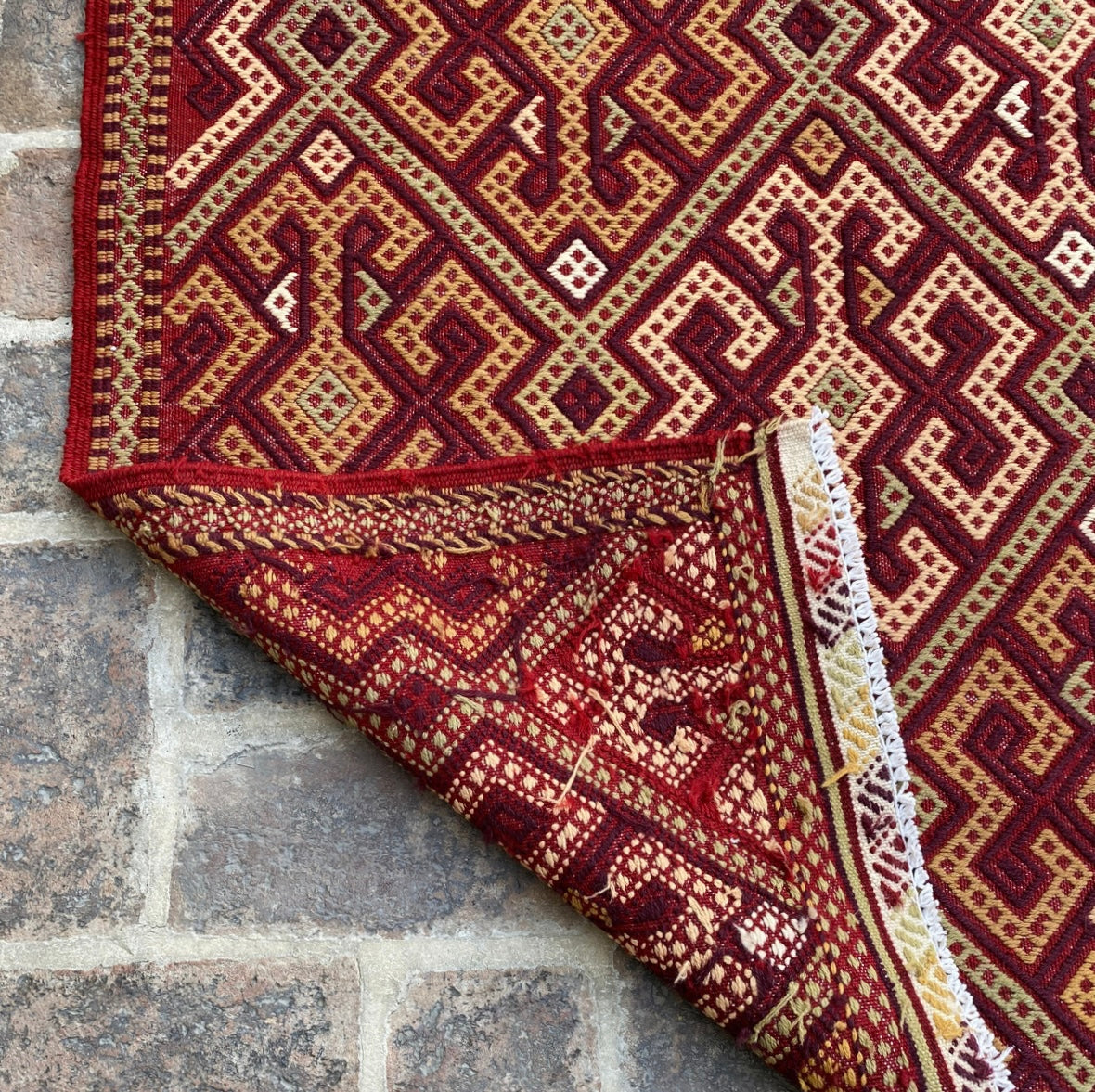 Handmade Afghan Sumac Kilim Rug 150 CM x 100 CM  SS#125