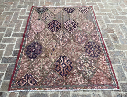 Handmade Afghan Kuchi Design Kilim Rug 195 CM x 151 CM KAS#263