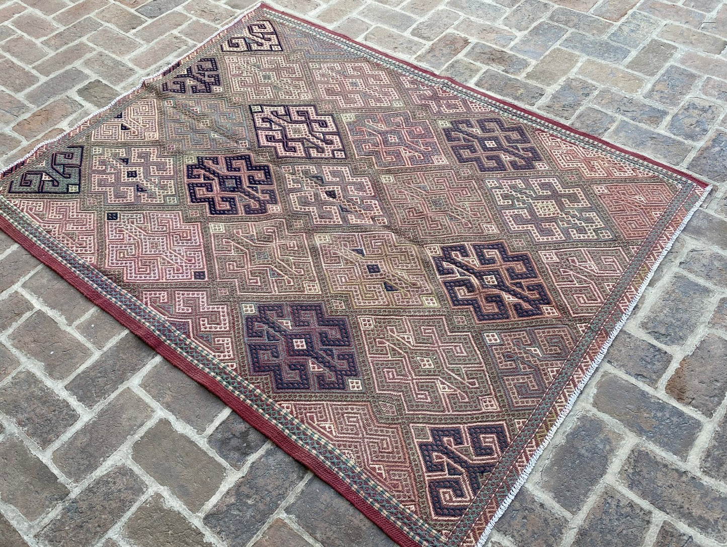 Handmade Afghan Kuchi Design Kilim Rug 195 CM x 151 CM KAS#263