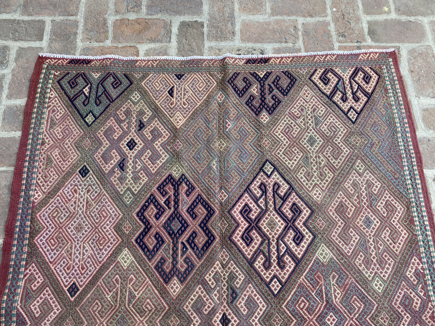 Handmade Afghan Kuchi Design Kilim Rug 195 CM x 151 CM KAS#263