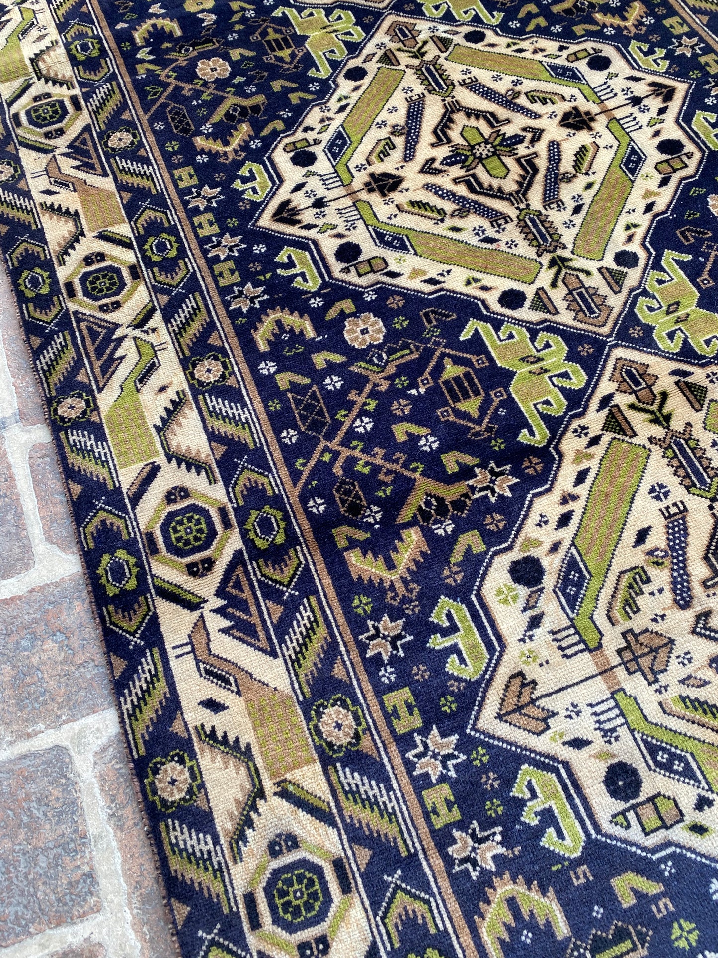 Handmade Afghan Traditional Balochi Rug 204 CM x 110 CM KAS#307