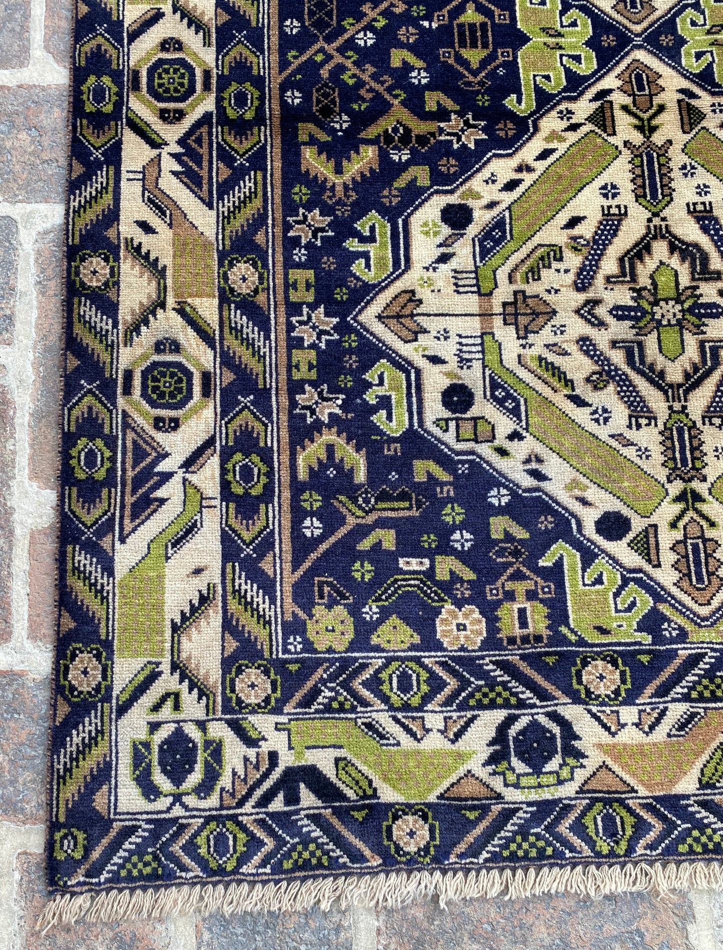 Handmade Afghan Traditional Balochi Rug 204 CM x 110 CM KAS#307