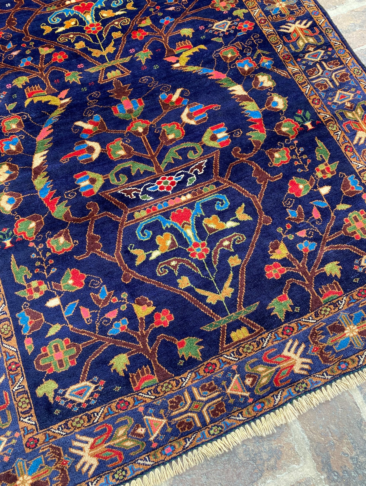 Handmade Afghan Traditional Balochi Rug 245 CM x 118 CM KAS#306