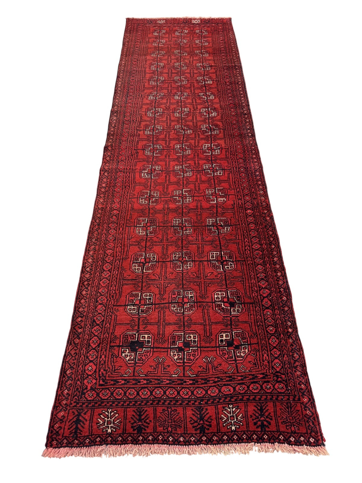 Handmade Afghan Traditional Vintage Hallway Rug  280 CM x 79 CM SK#1407