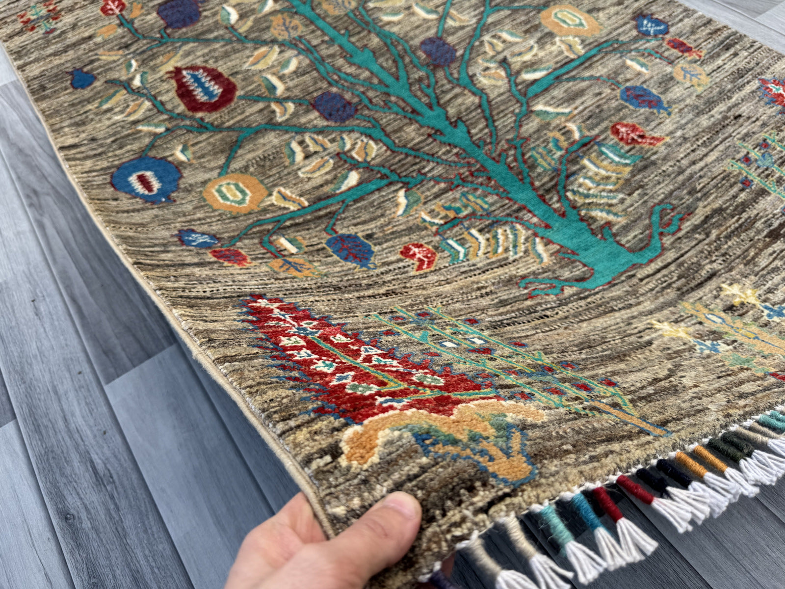 Handmade Chobi Pictorial Wool Rug 153 CM x 102 CM  SS#1406