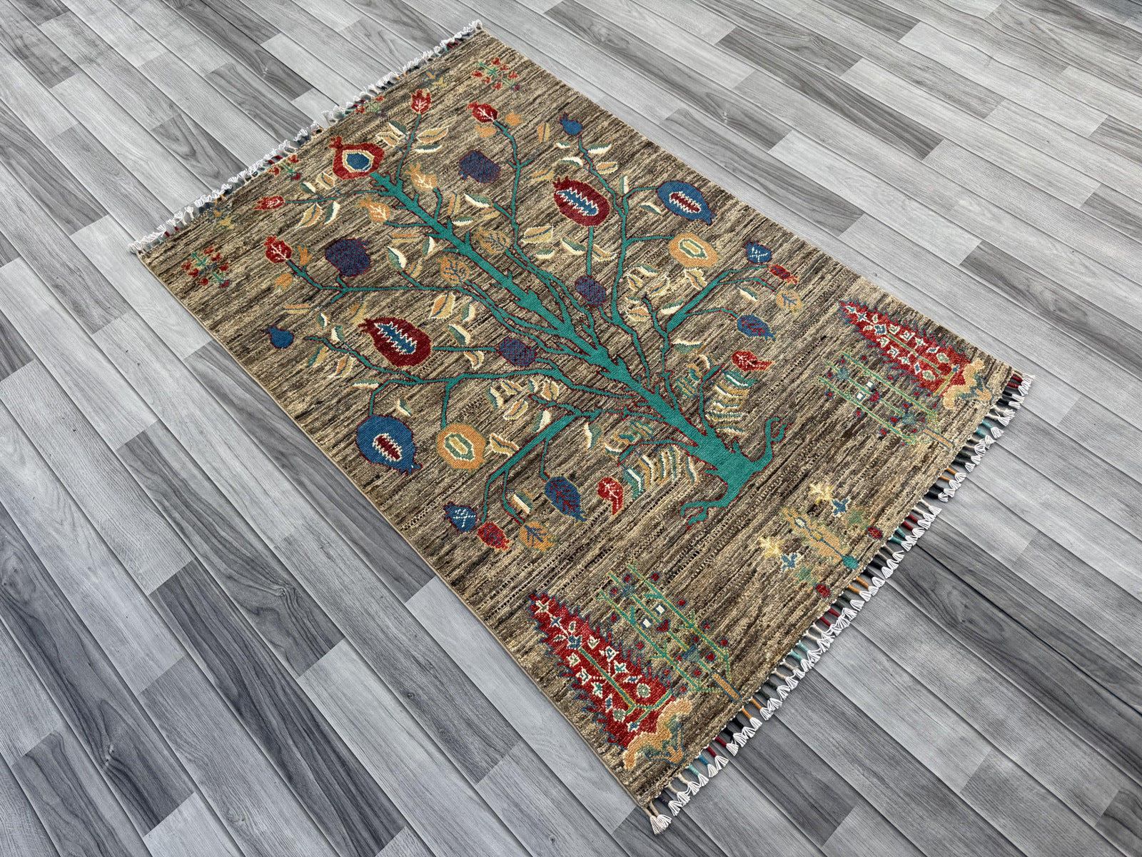 Handmade Chobi Pictorial Wool Rug 153 CM x 102 CM  SS#1406