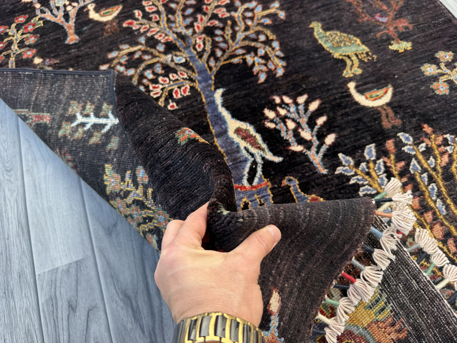 Handmade Chobi Pictorial Wool Rug 149 CM x 102 CM  SS#1405