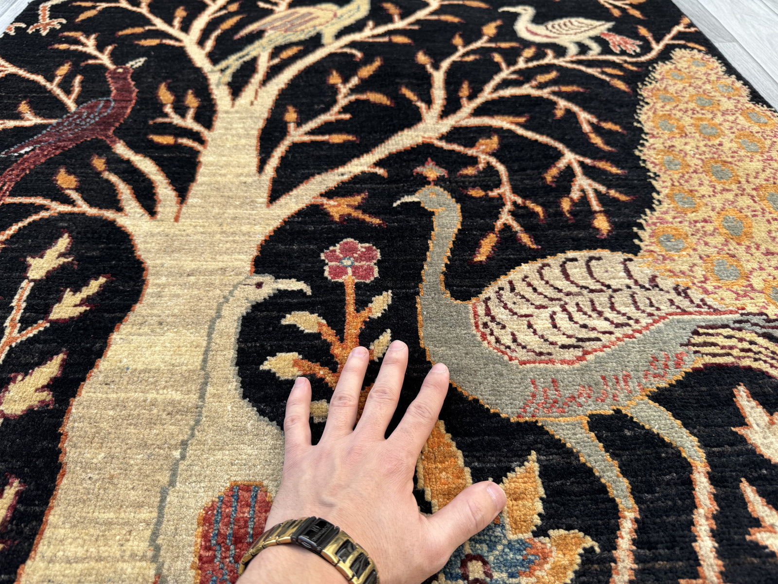 Handmade Chobi Pictorial Wool Rug 151 CM x 96 CM  SS#1404