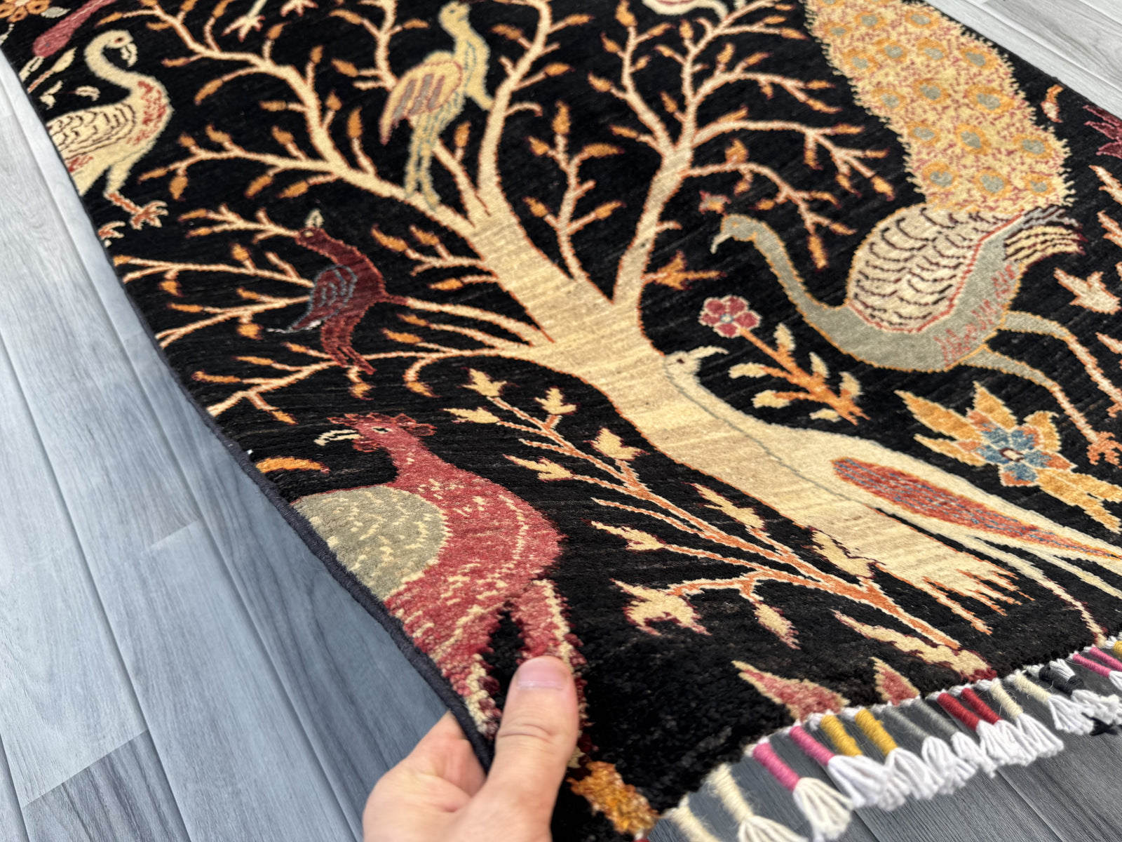 Handmade Chobi Pictorial Wool Rug 151 CM x 96 CM  SS#1404