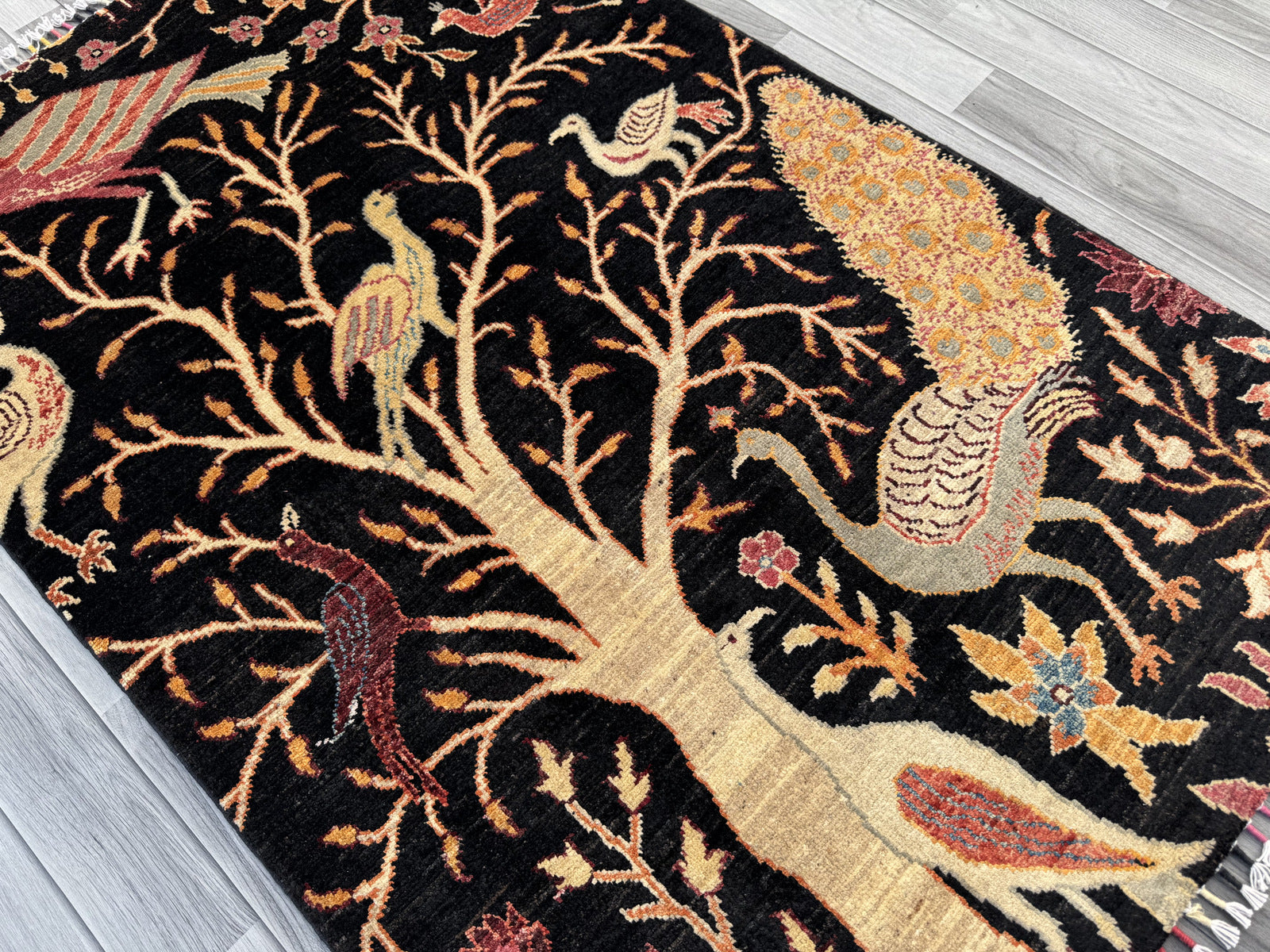 Handmade Chobi Pictorial Wool Rug 151 CM x 96 CM  SS#1404
