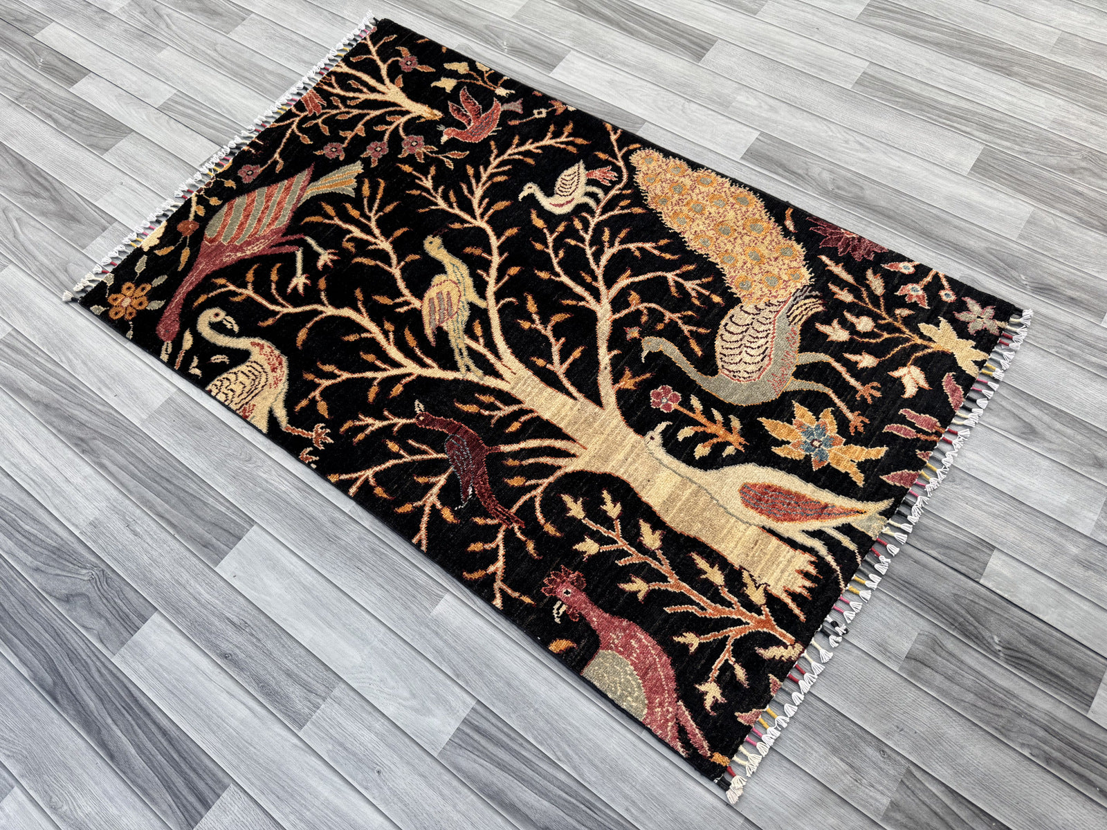 Handmade Chobi Pictorial Wool Rug 151 CM x 96 CM  SS#1404