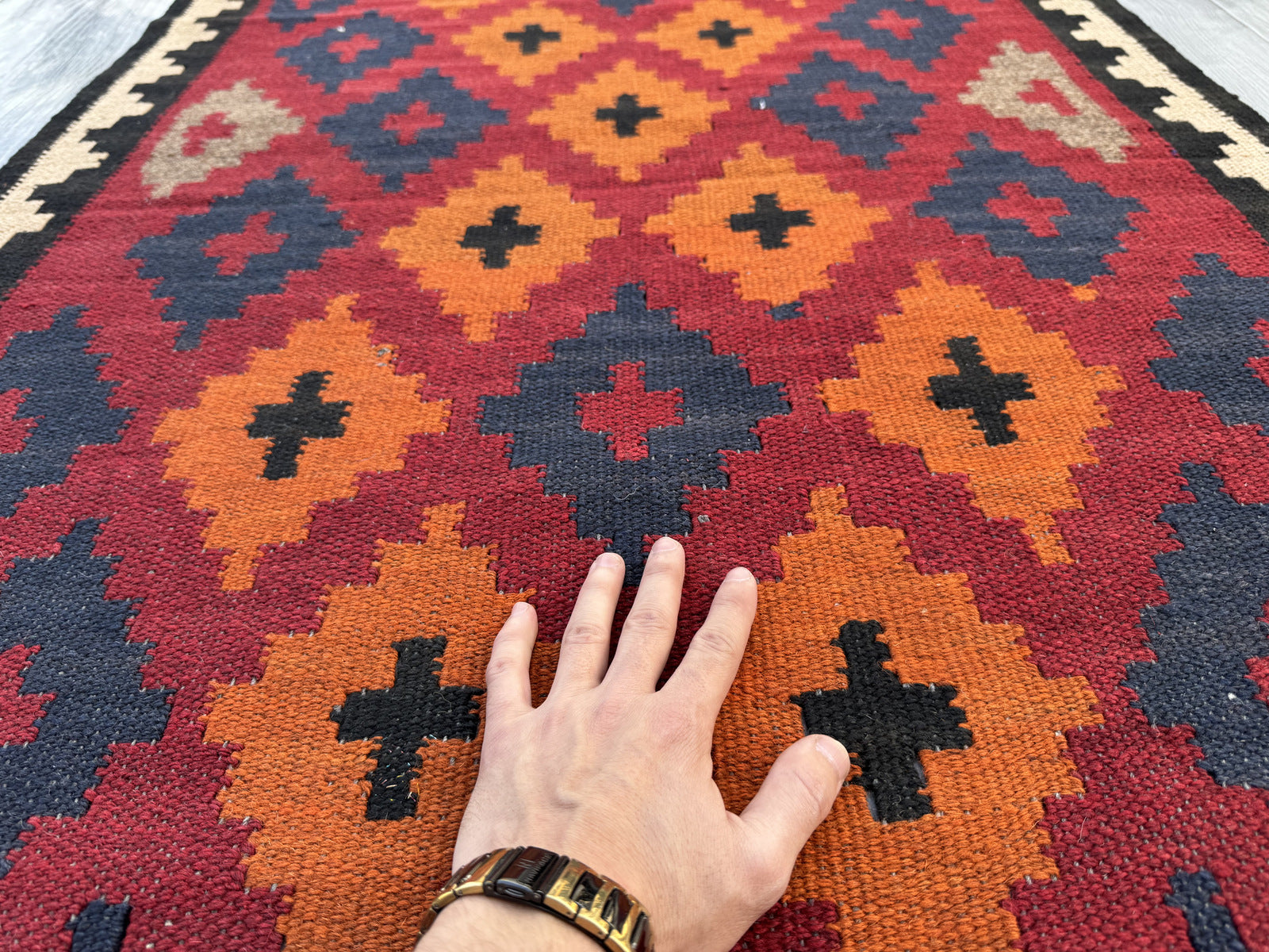 Handmade Afghan Traditional Hallway Kilim Rug  200 CM x 95 CM  SK #1399