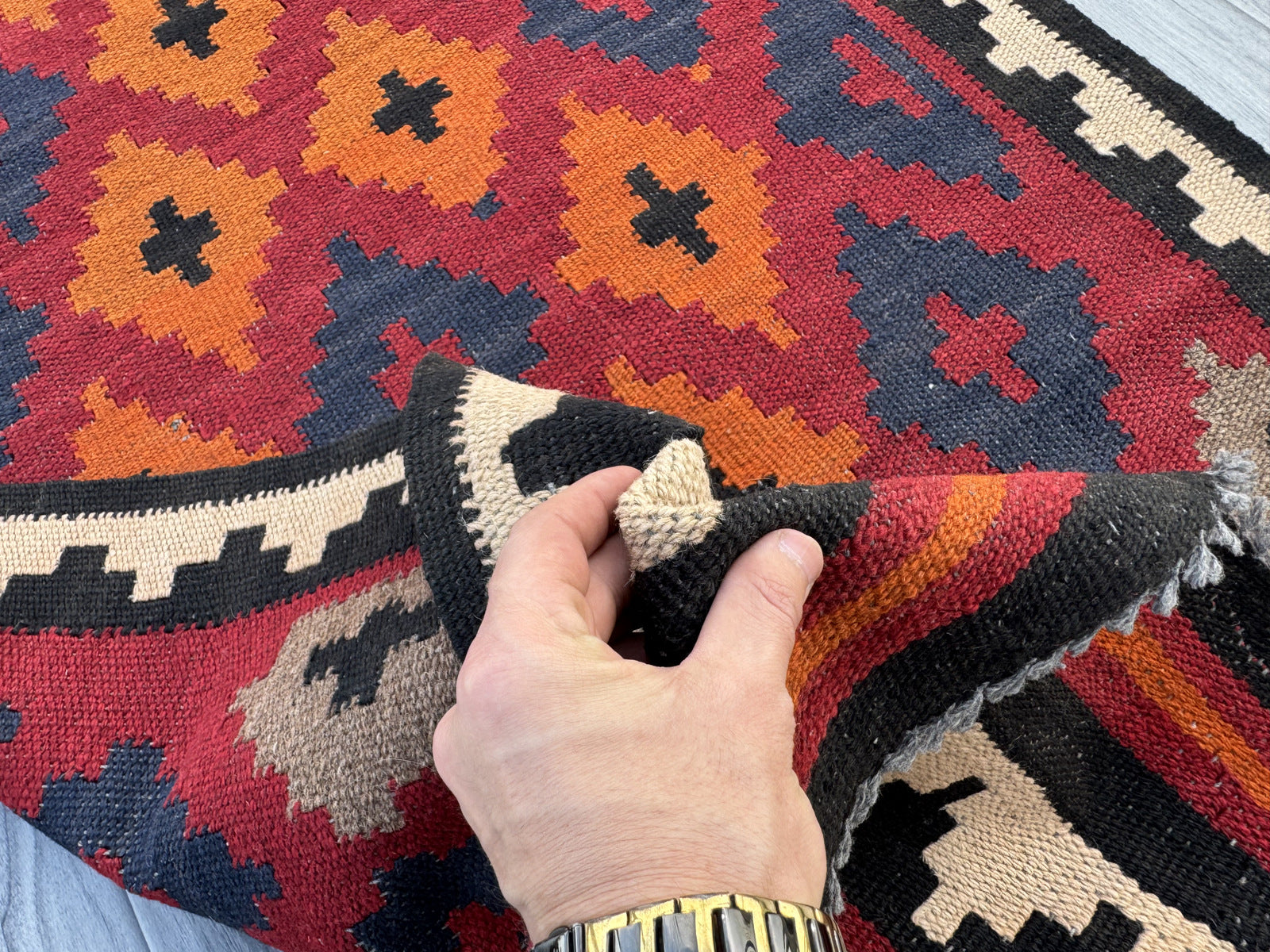 Handmade Afghan Traditional Hallway Kilim Rug  200 CM x 95 CM  SK #1399