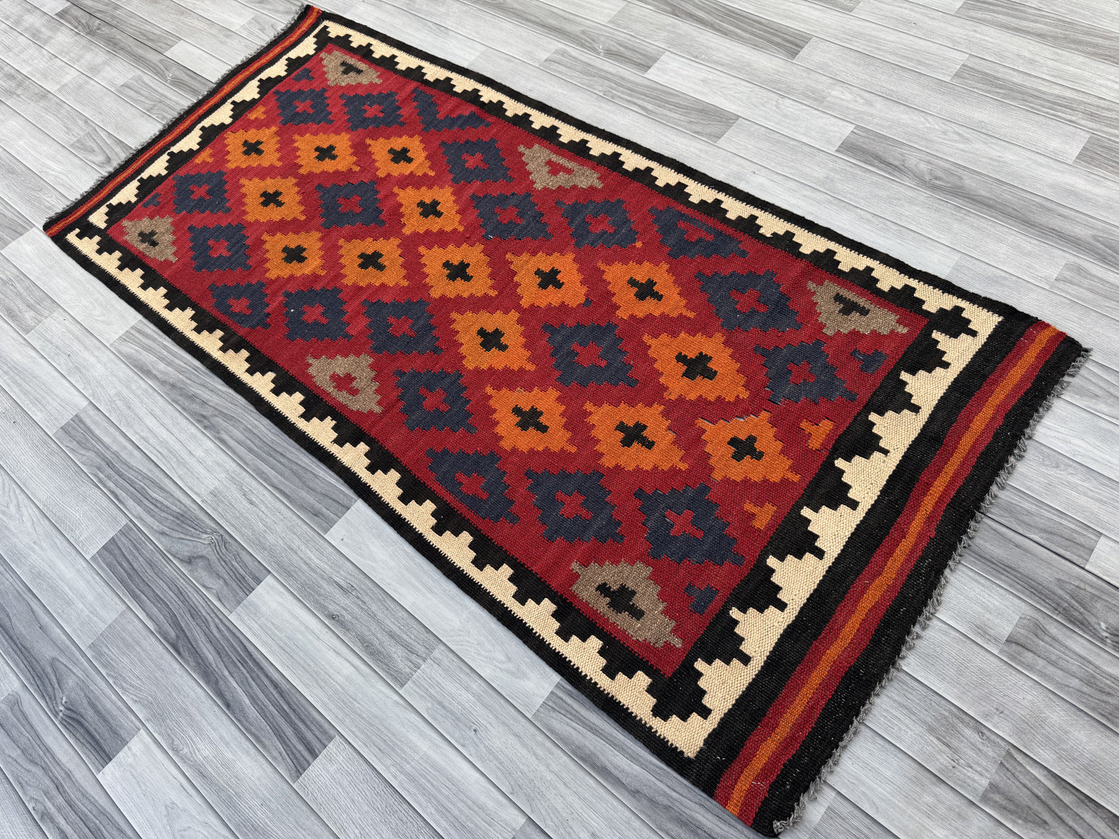 Handmade Afghan Traditional Hallway Kilim Rug  200 CM x 95 CM  SK #1399