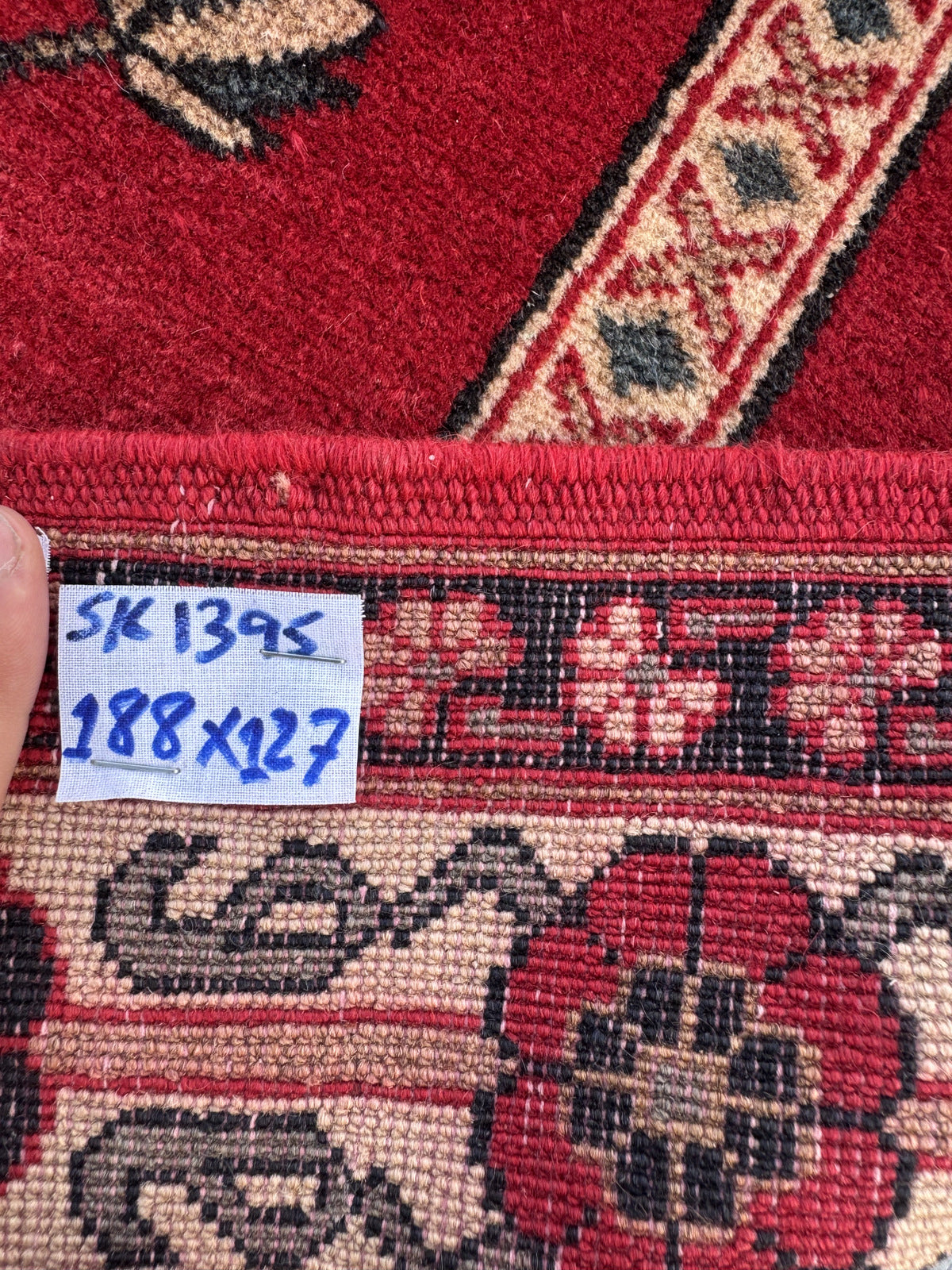 Handmade Afghan Traditional Wool Rug 188 CM x 127 CM SK#1395