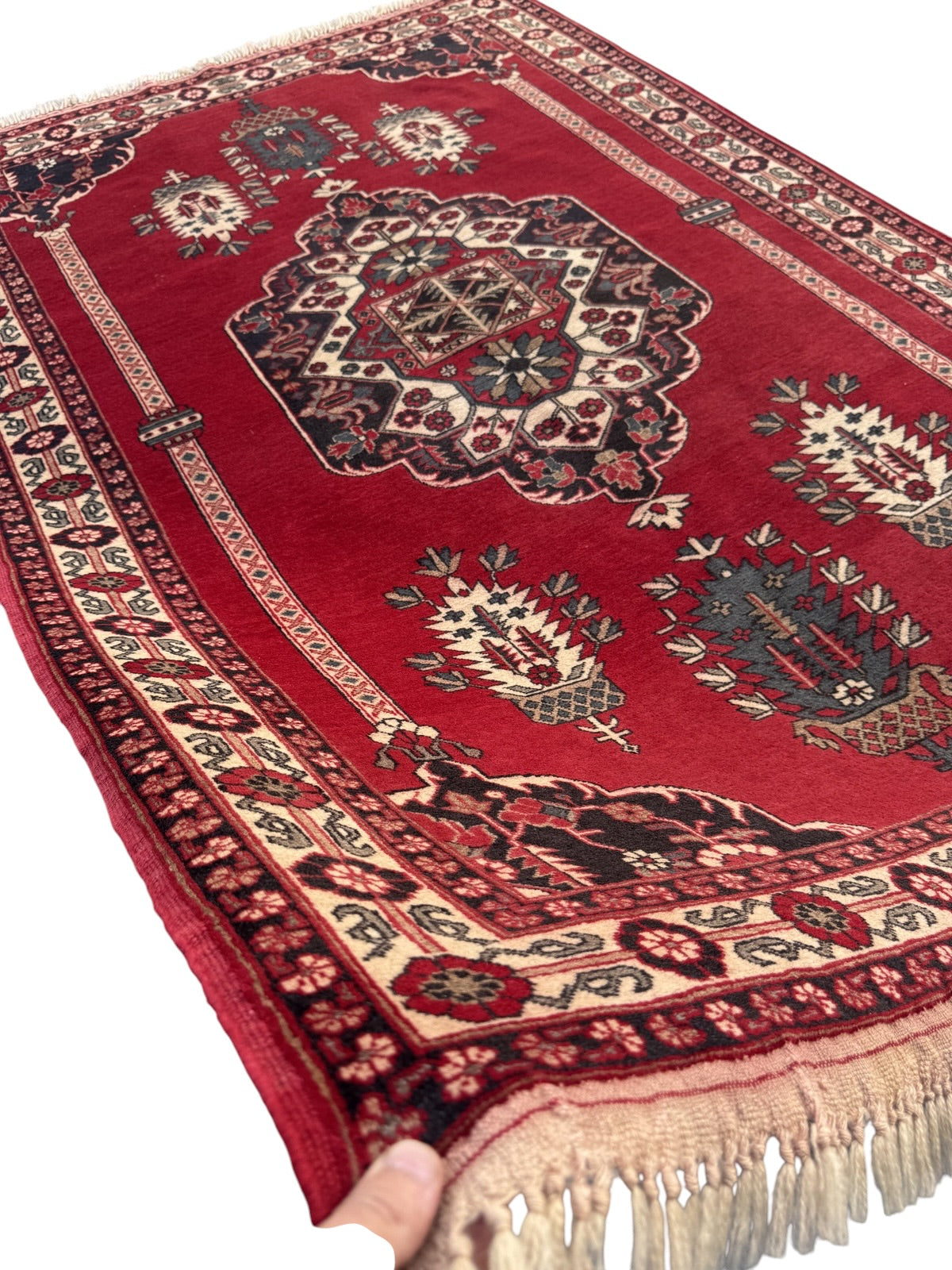 Handmade Afghan Traditional Wool Rug 188 CM x 127 CM SK#1395